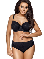 Бюстгальтер с формованными чашками и мелким растительным рисунком (Размер: 100D) (Цвет: бежевый)