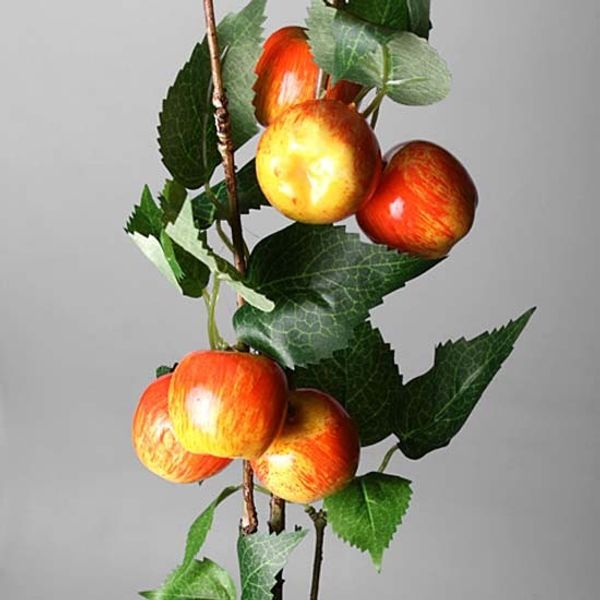 Ветка декор, яблоки желто-красные, муляж 75 см