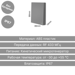 Беспроводной выключатель GRITT Evolution 1кл. графит, IP67, без реле, EV2201GR