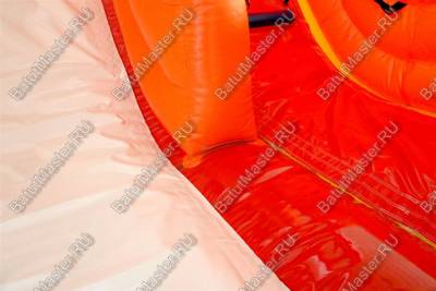 Надувной батут "Слоник в джунглях с двумя лестницами и широким скатом" 6*5*5.5 м