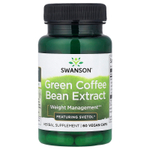 Swanson Vitamins, экстракт зерен зеленого кофе, 60 веганских капсул (200 мг в 1 капсуле)