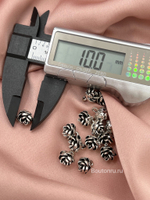 Пуговицы розы серебро черненое антик