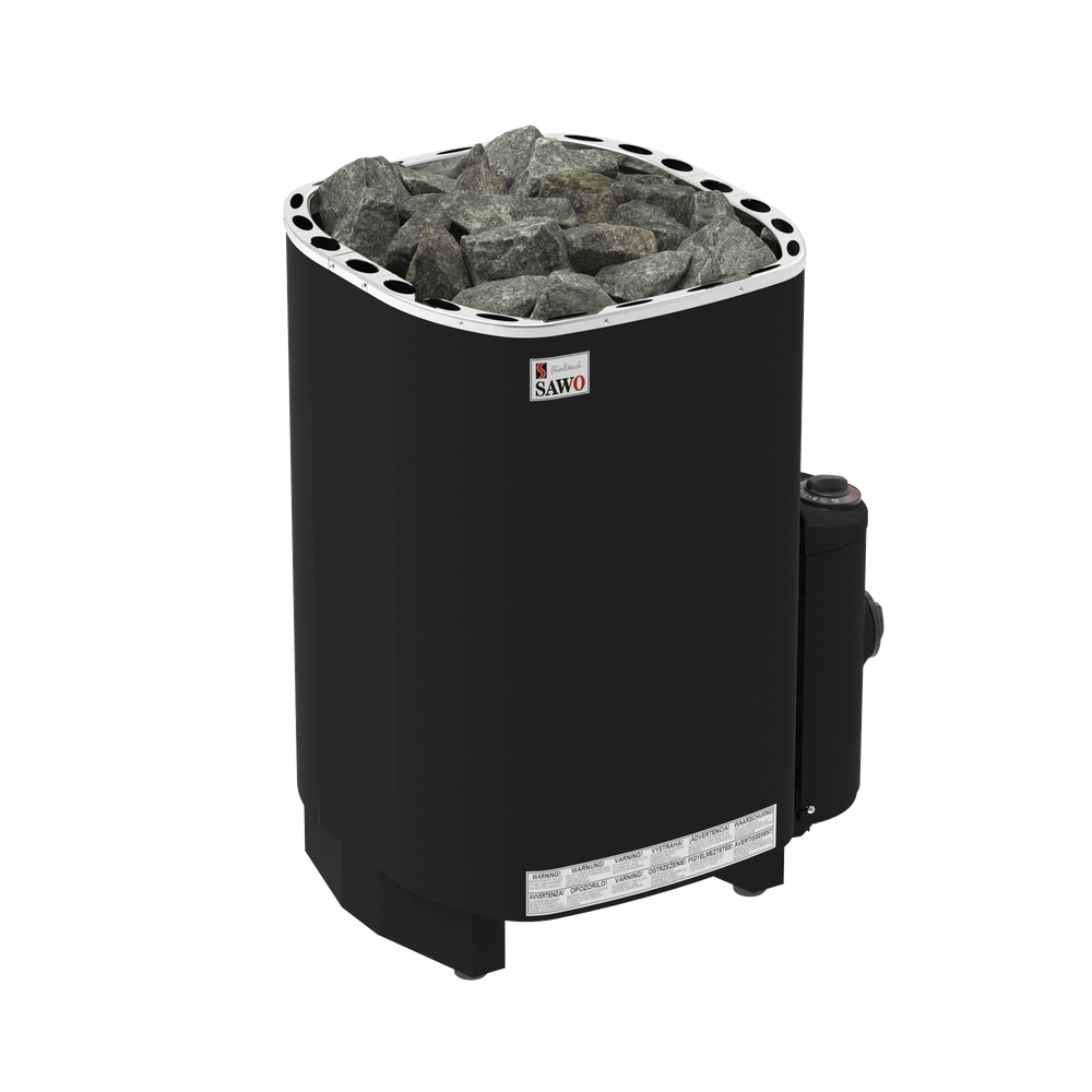 SAWO Электрическая печь Savonia напольная, с пультом, 9,0 кВт, нерж. сталь, фибропокрытие, черная, артикул SAV-90NB-P-F