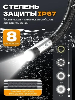 Эндоскоп 210 Авто Трубы Промышленность HD 8 мм 32ГБ + насадки