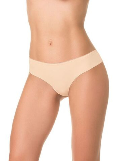 Трусики-бразилиана с полосками на задней части (Размер: L) (Цвет: бежевый)