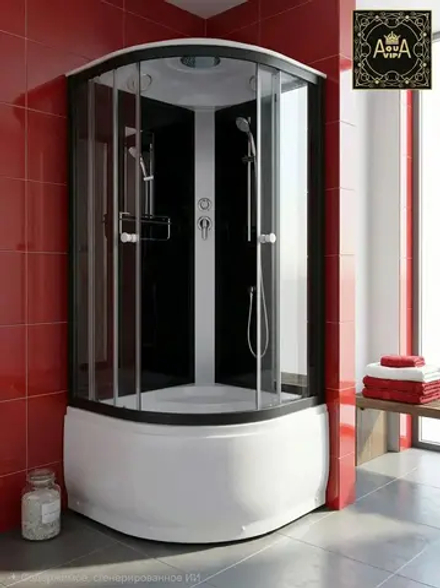 Душевая кабина AquAvipi 100х100х217 в/п черная
