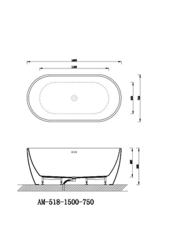 Акриловая ванна ARTMAX AM-518-1500-780