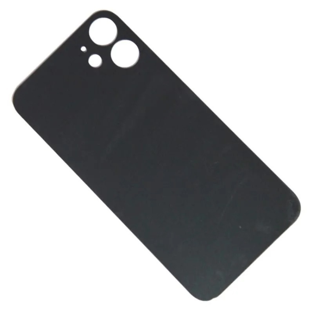 Задняя крышка для Apple iPhone 12 mini Черный (стекло, широкий вырез под камеру)