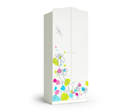 Шкаф МАМА "Цветы", Белый