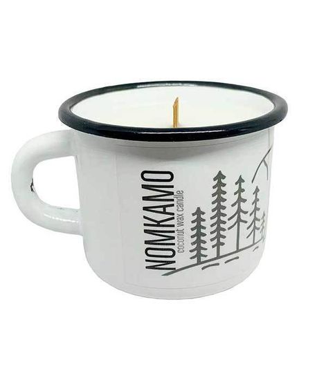 №51 Зеленый чай, свеча в кружке с деревянным фитилем Camping mug, Nomkamo