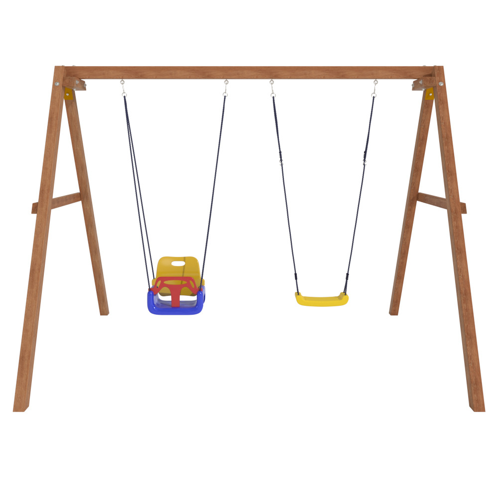 Деревянные качели с качелями со спинкой