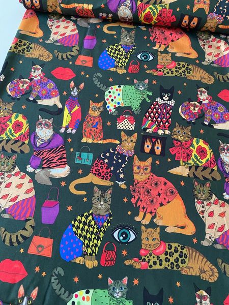 СТИЛЬНЫЕ КОТЫ, отрез 55 см, 100% хлопок Handmade Fabrics 2