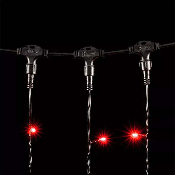 Светодиодный занавес 2*3 м., 600 красных LED ламп, черный провод ПВХ, LTC (PCL602-11-2R)