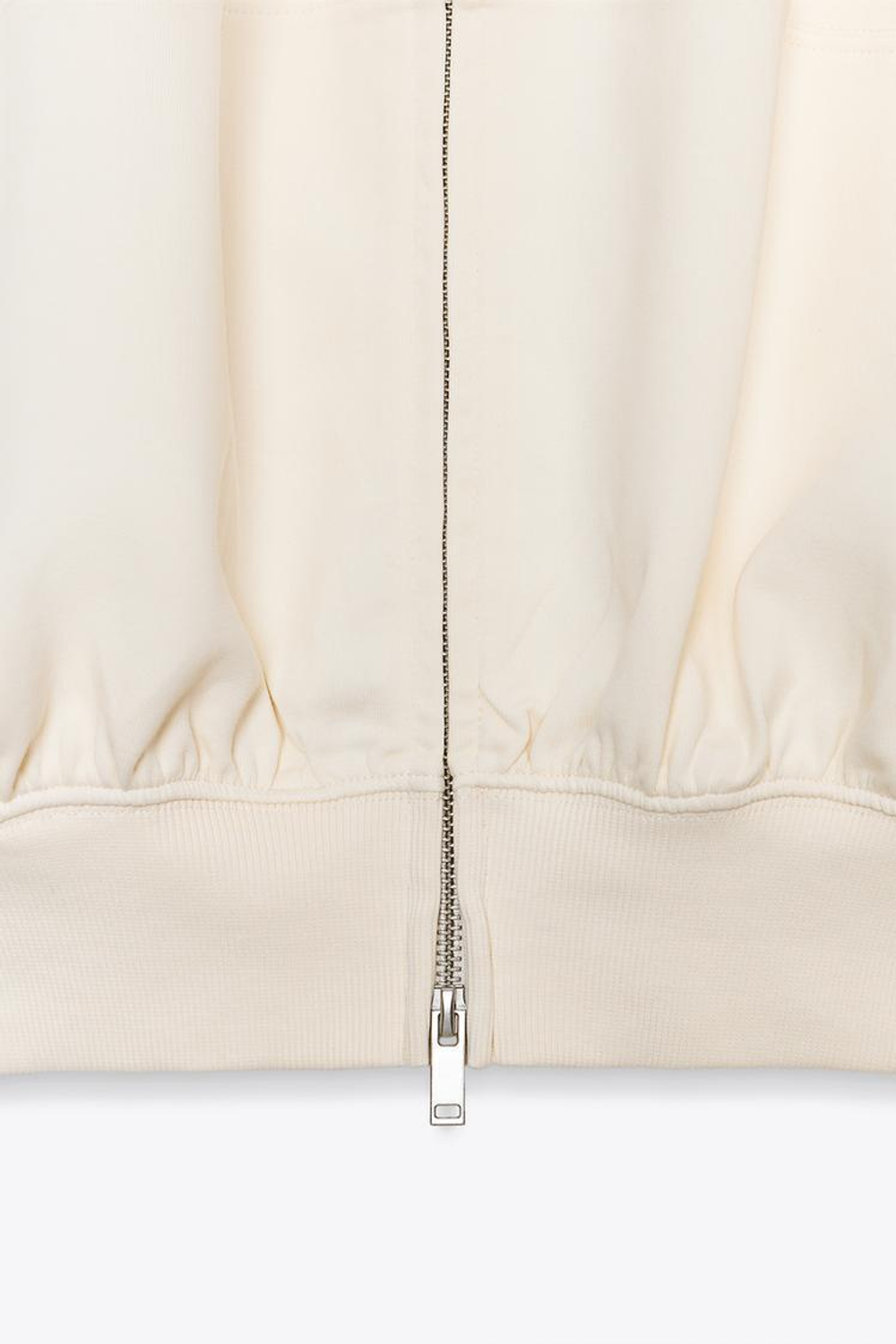 ZARA БОМБЕР INTERLOCK, ЭКРЮ