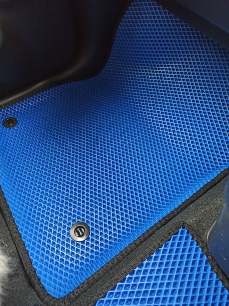 Коврики на пол Renault Logan I 2004-2014 г. EVA 3D синий, кант черный (ПТП64)