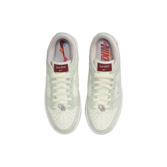 NIKE Dunk Кроссовки для скейтбординга Низкие Бежево-зеленые Женские