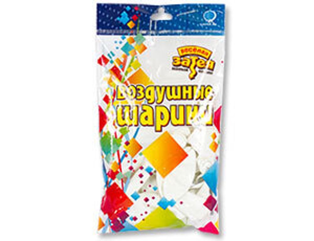Шар (12"/30 см) Пастель White 50 шт.