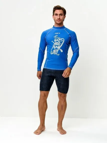 Футболка рашгард лонгслив Sargan Скелетон-Сап UPF 50+ синий