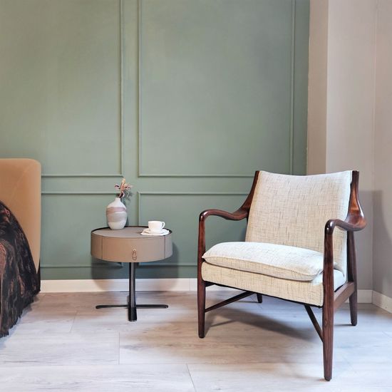 Кресло Finn Juhl Model45 RS217 Canva ясень и бежевая рогожка