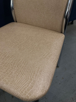 Стул Оскар каркас квадрат хром Основание экокожа бежевый крокодил