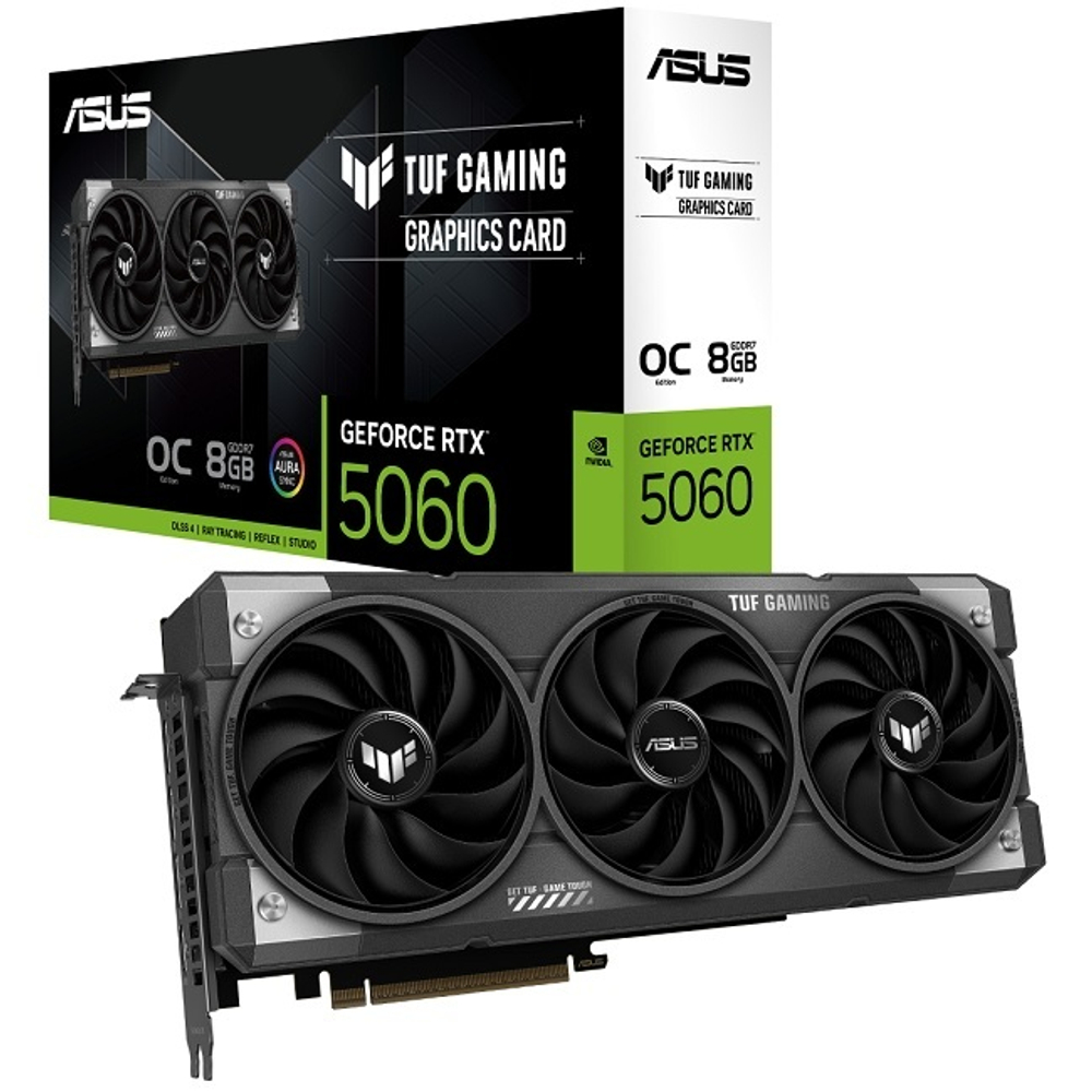 Видеокарта ASUS GeForce RTX 5060 TUF GAMING OC 8GB (TUF-RTX5060-O8G-GAMING), (90YV0N00-M0NA00)