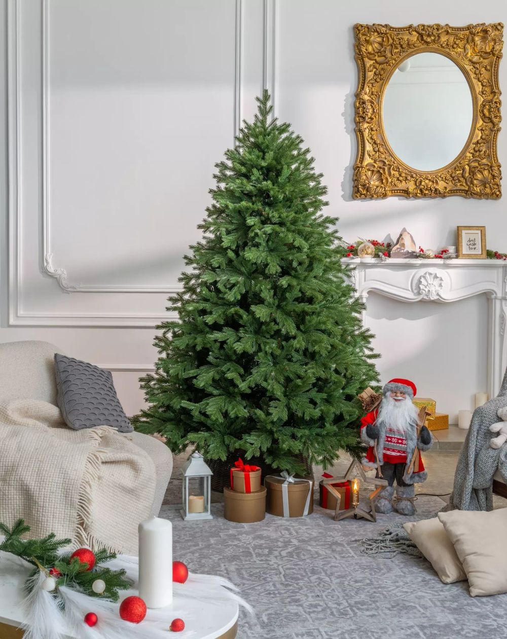 Елка с гирляндой «Графская» (Литая+пвх) 210 см / 2.1 м