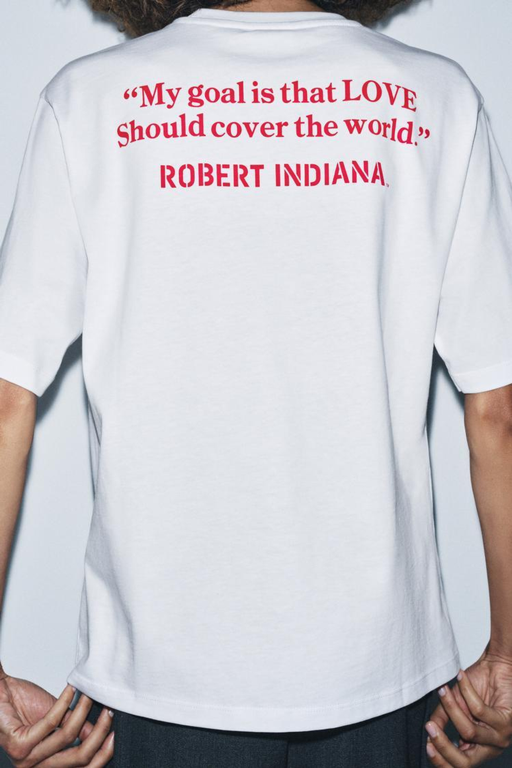 ZARA ФУТБОЛКА С КОНТРАСТНЫМ ТЕКСТОМ, БЕЛЫЙ