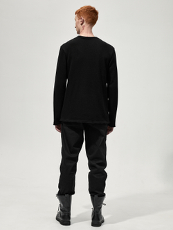 Лонгслив с нашивкой "Зьлая Фуфайка". Черный