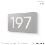 Номер на дверь 197, табличка на дверь для офиса, квартиры, кабинета, аудитории, склада, серый 120х70 мм, Айдентика Технолоджи