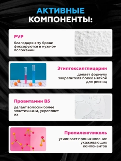 Закрепитель-гель для нарощенных ресниц с шиммером, 6 мл