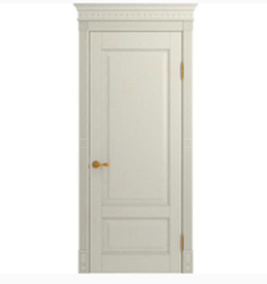 Межкомнатная дверь массив дуба Viporte Классика 1 белая эмаль глухая (600х2100 мм / полотно, коробка, наличники)