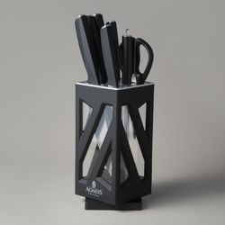 НАБОР НОЖЕЙ AGNESS НЖС НА ПЛАСТИКОВОЙ ВРАЩАЮЩЕЙСЯ ПОДСТАВКЕ 8 ПР.