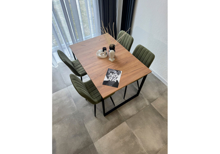 Стол деревянный Woodville Лиман 117 (157) x 77 дуб крафт золотой, черный матовый, ножки черные