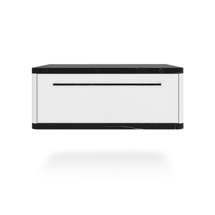 Тумба прикроватная подвесная ROYAL 5200 эко (Мрамор Неро-р.черная)