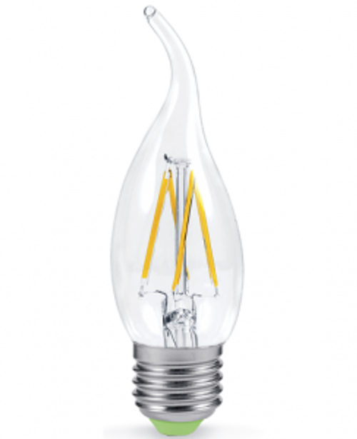 Лампа светодиодная LED-СВЕЧА НА ВЕТРУ-deco 5Вт 230В Е27 3000К 450Лм прозрачная IN HOME