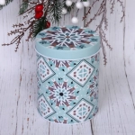 Банка жестяная «Снежинка» 1000мл 10,7*13,8см