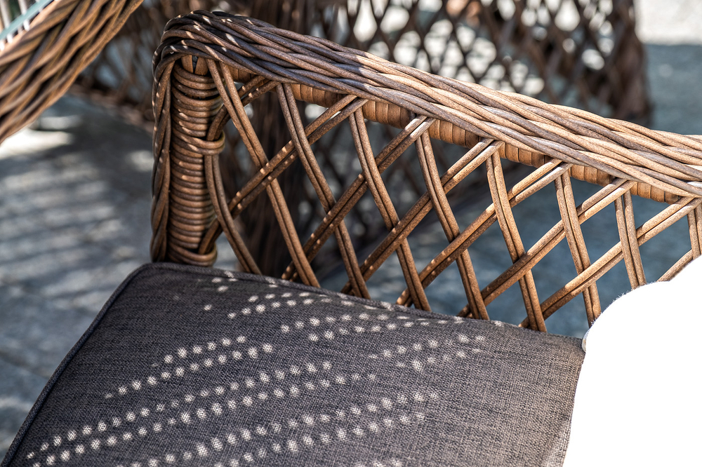 "Эспрессо–150 L" обеденная группа плетеная, цвет коричневый