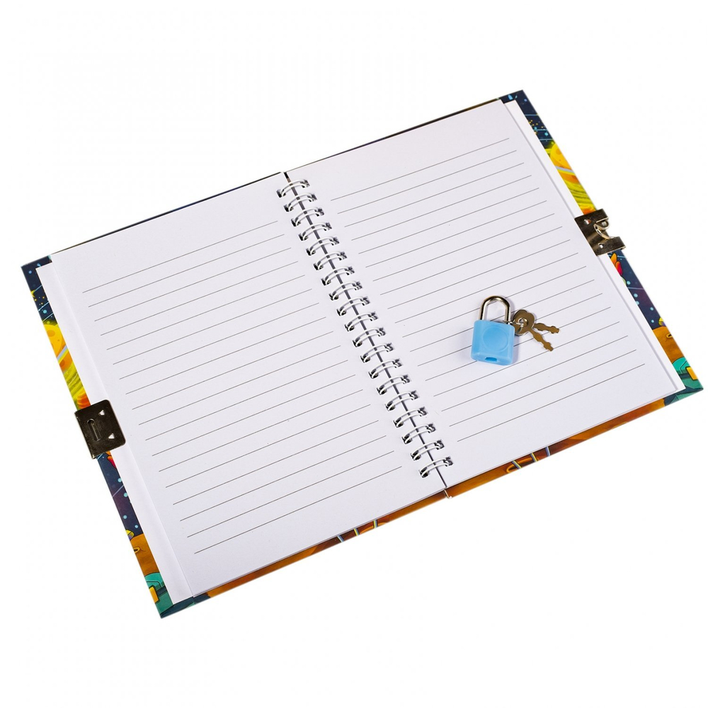 Блокнот 11,0 см * 15,0 см , гребень, Alingar, ламинация, замочек, 46 л., линия, "Отдых на луне"