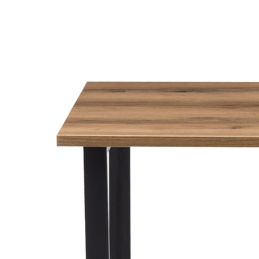 Стол деревянный Woodville Лота Лофт 140х80 дуб крафт табачный, черный матовый, ножки черные