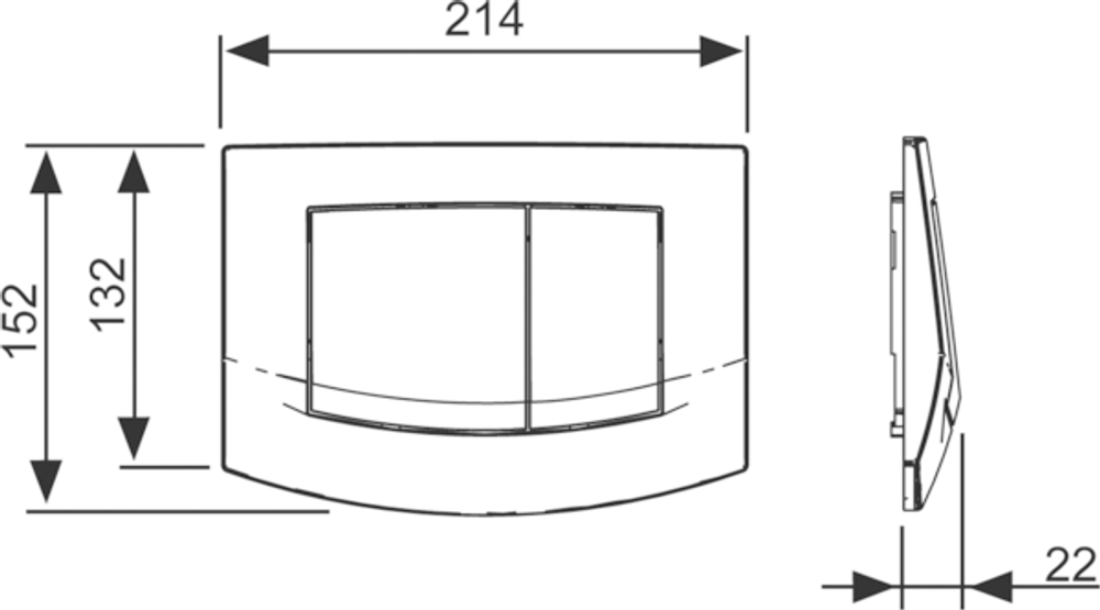 Панель смыва унитаза TECEambia для двойной системы смыва, цвет хром матовый