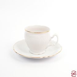 Набор чайных пар бочка Bernadotte Белый узор 240 мл(6 пар)