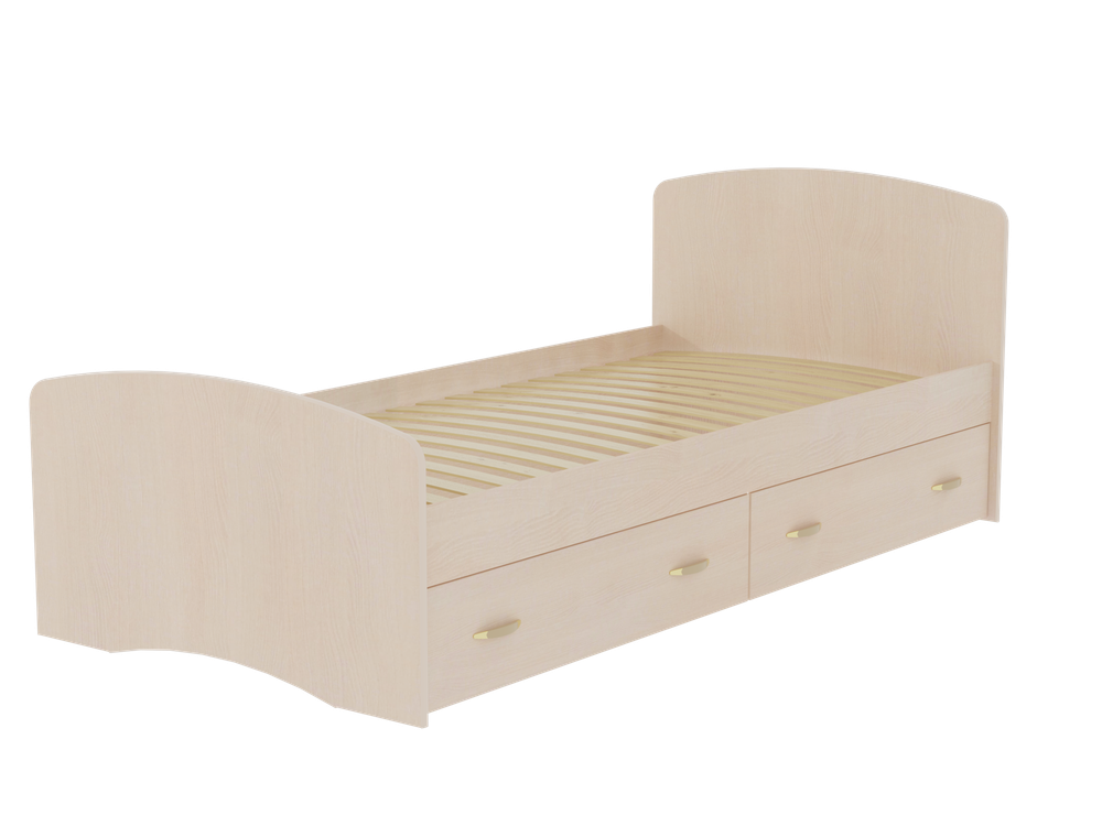 Кровать "Фант-6" 800х2000 (млечный дуб), ЛДСП, Фант-мебель, г. Волжск