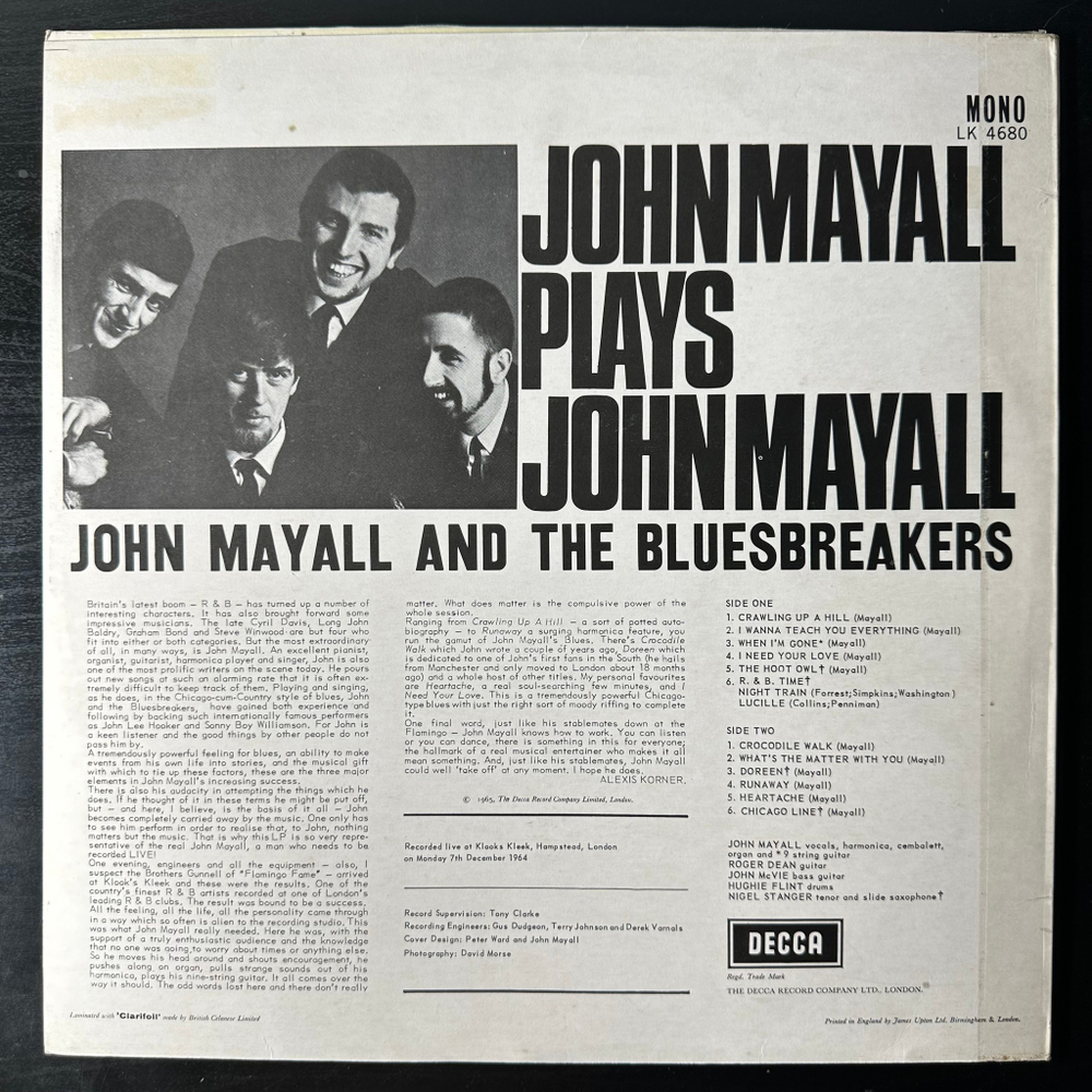 John Mayall ‎– John Mayall Plays John Mayall (Англия 1967г.)