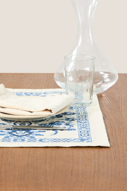 ZARA HOME САЛФЕТКА С МОЗАИЧНЫМ ПОКРЫТИЕМ ИЗ СМОЛЫ, СИНИЙ