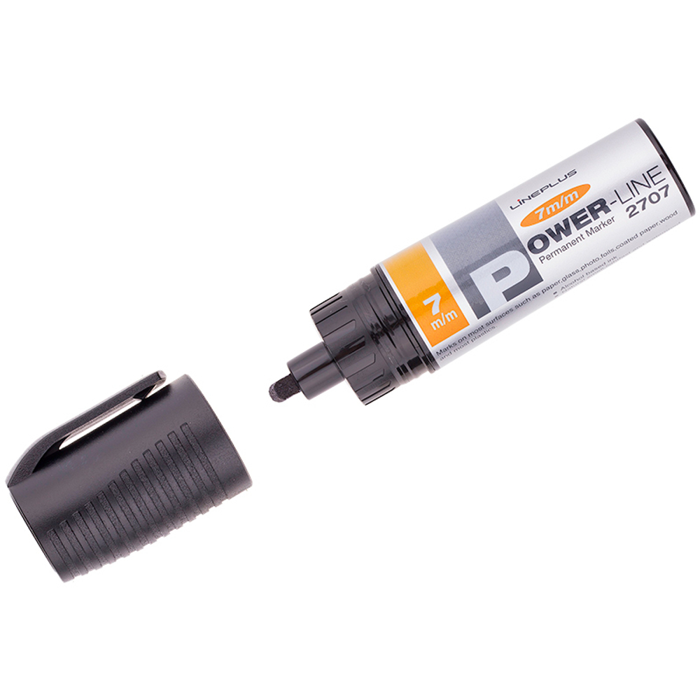 Маркер перманентный промышленный Line Plus "PER-2707" черный, скошенный, 7мм PER-2707