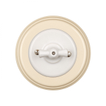 Выключатель 2-х клавишный, керамика, цвет белый + декор(D6/2) B1-202-01-D6/2