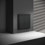 Выключатель встраиваемый VOLTUM S70 для жалюзи 10А, (черный матовый)