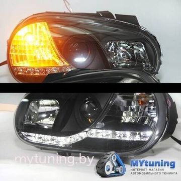 Передние фары VW Golf 4 daylight black
