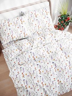 Простынь на резинке перкаль Сказка "Флора" 90x200 см