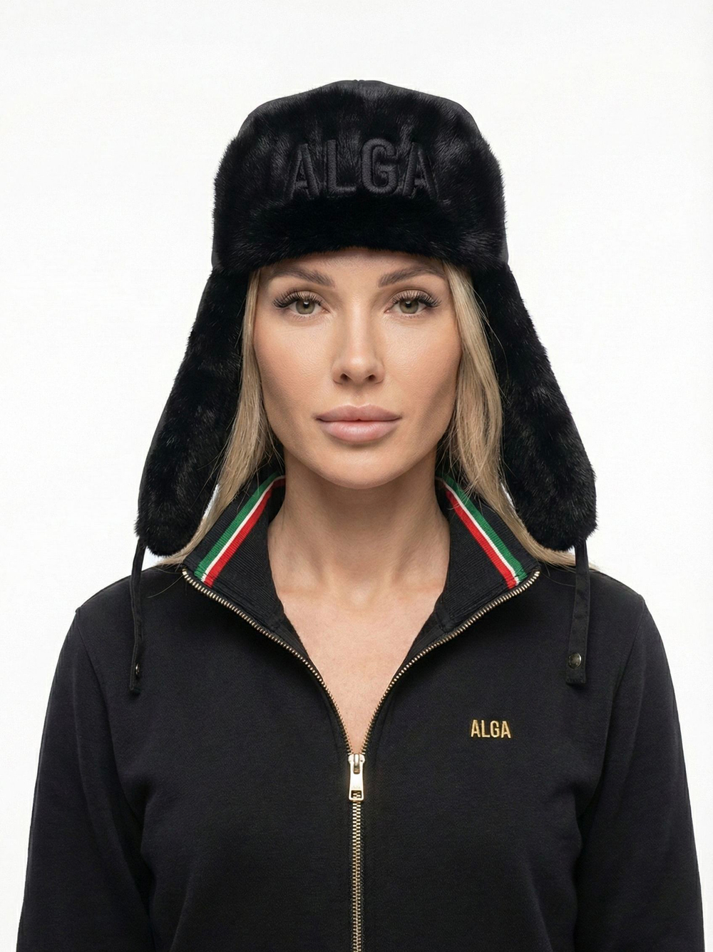 ALGA x Rubin Шапка-ушанка с отделкой из эко-меха
